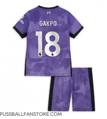 Liverpool Cody Gakpo #18 Replik 3rd trikot Kinder 2023-24 Kurzarm (+ Kurze Hosen)